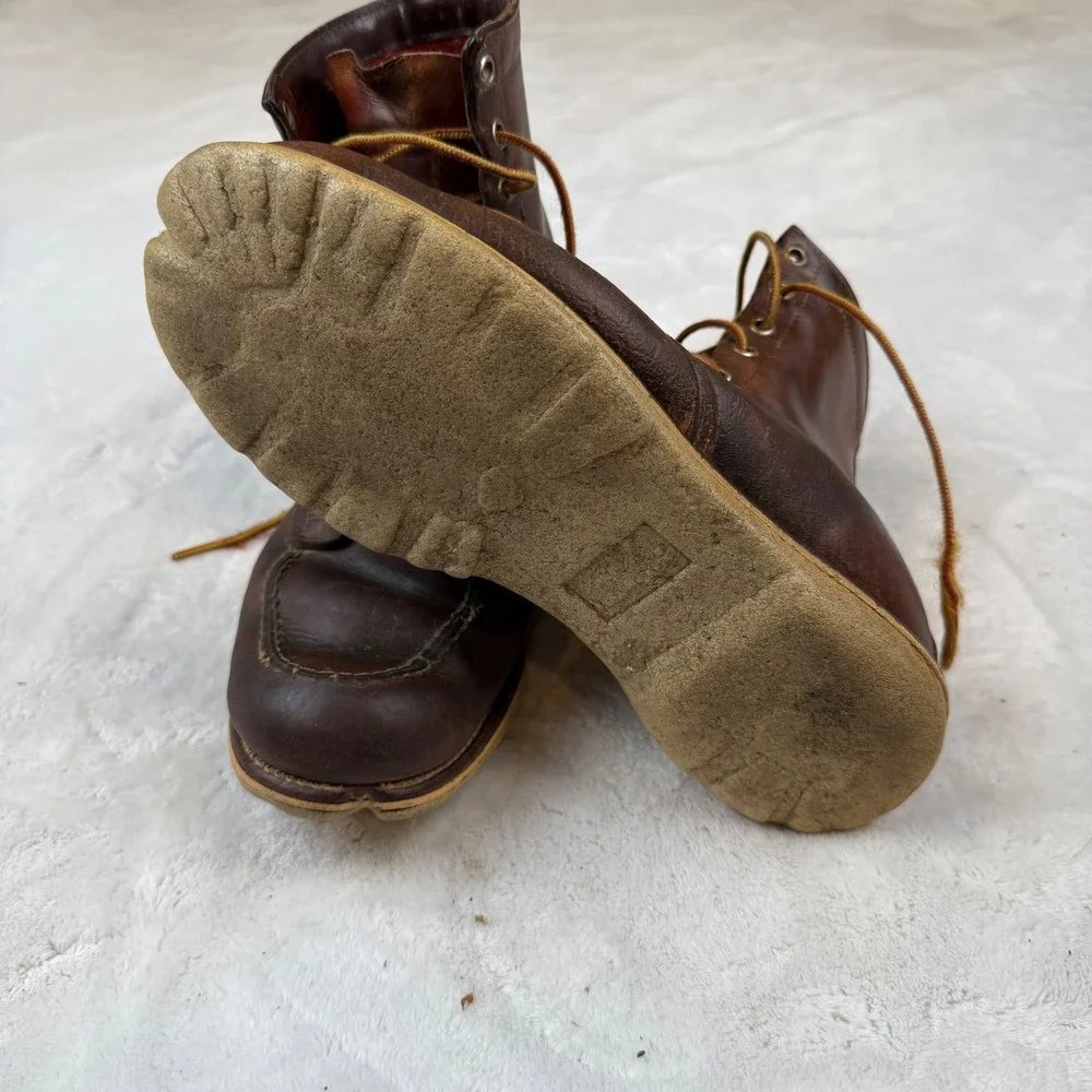Vintage Red Wing Irish Setter Mens Brown Leather Moc Toe Work Boots Crepe Sole